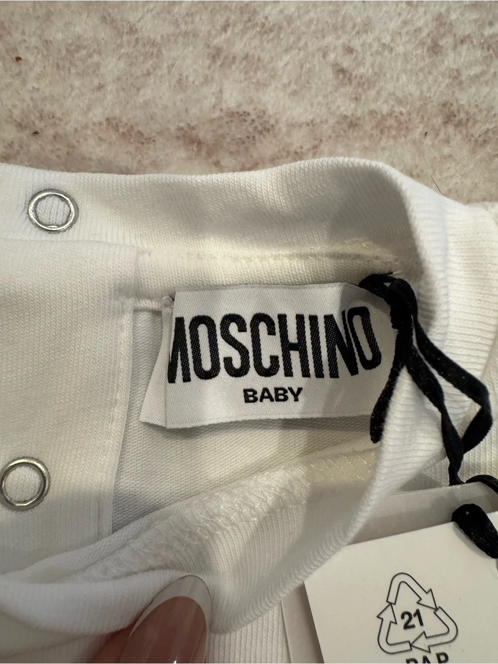 NWT Moschino White Tee with Brown Teddy Graphic